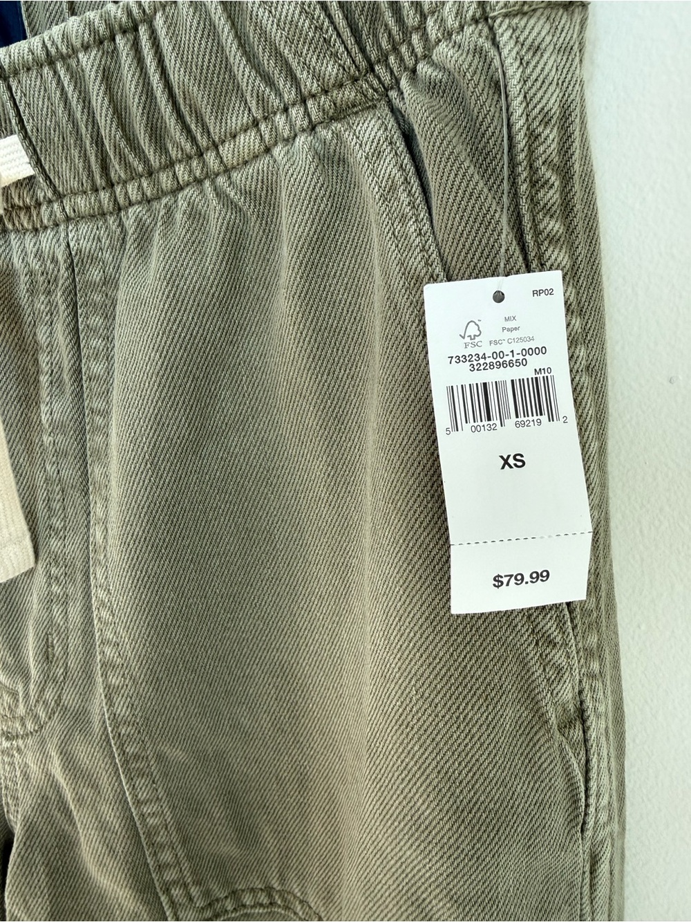 GAP Pull-on Barrel | Olive Drawstring Utility Pants - Picture 3 of 5